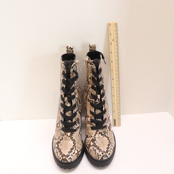 Steve Maden Snakeskin Embossed on Leather Ankle Chunky Heeled Boot Size 7M - Picture 8 of 8